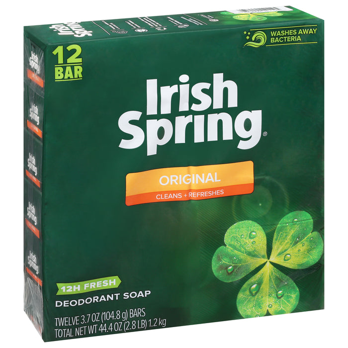 Irish Spring Original Deodorant Soap 12-3.7 oz Bars