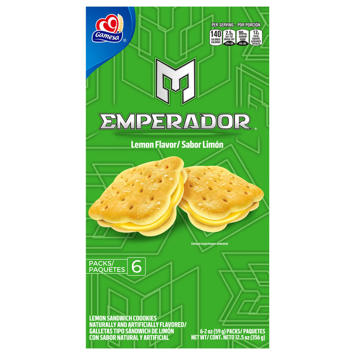 Gamesa Emperador Sandwich Cookies Lime Artificially Flavored 2 Oz 6 Count