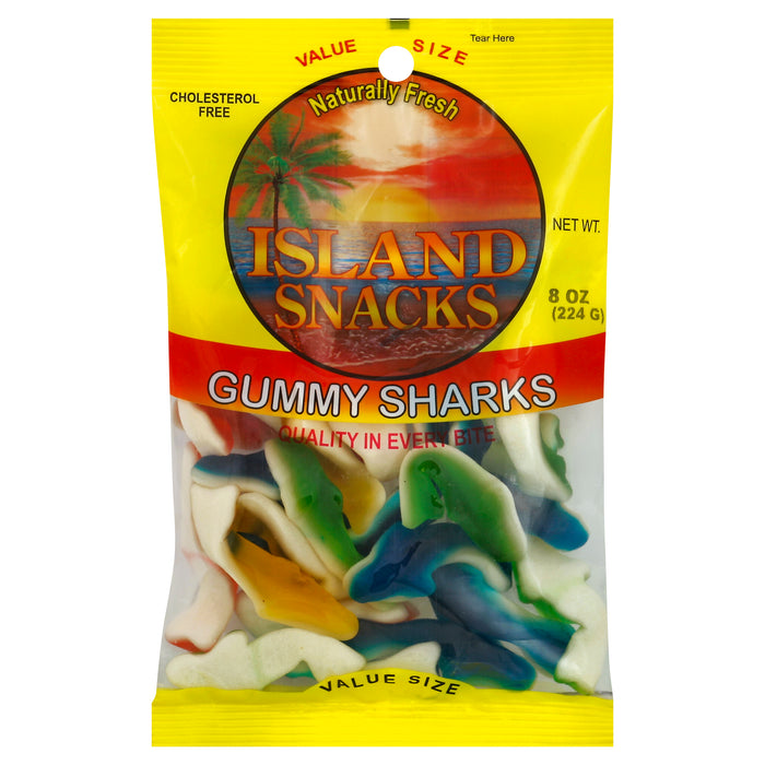 Island Snacks Gummy Sharks 8 oz