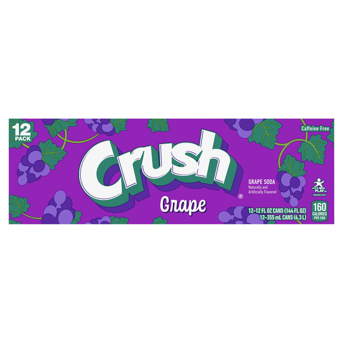Crush Grape Soda, 12 fl oz cans, 12 pack