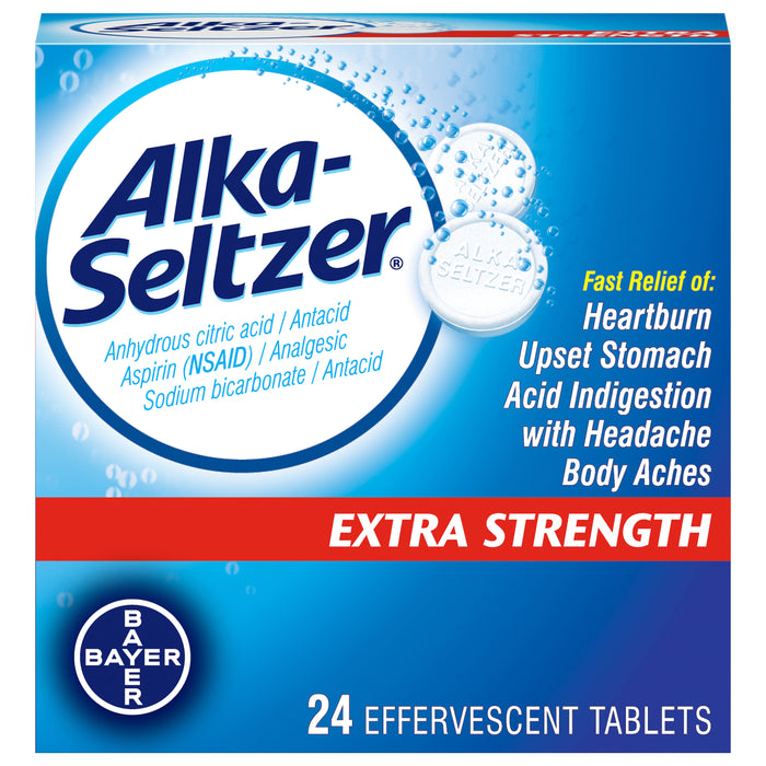 Alka-Seltzer Extra Strength Antacid/Analgesic Effervescent Tablets 24 ea Box