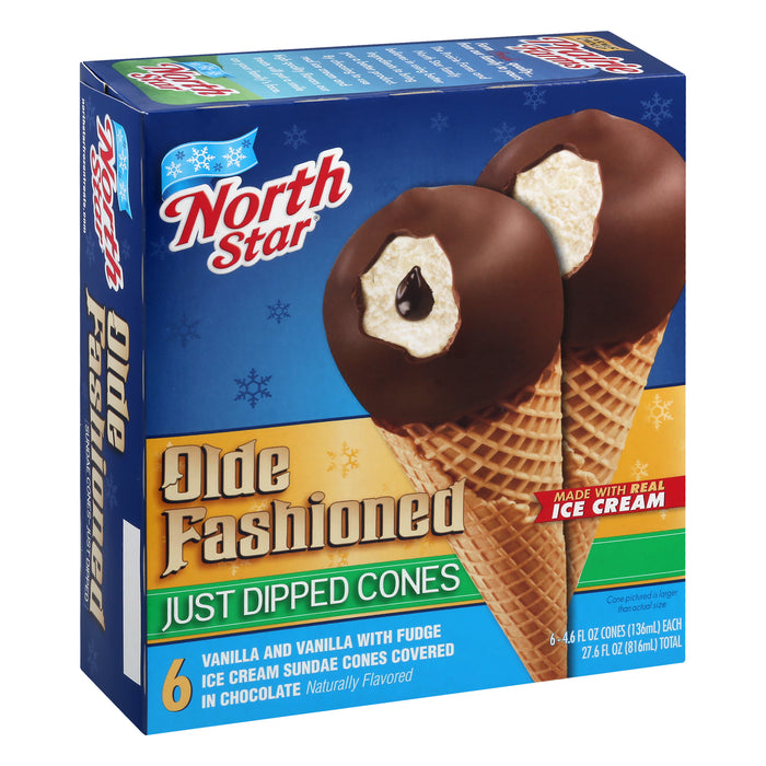 North Star Just Dipped Cones Ice Cream 6 ea