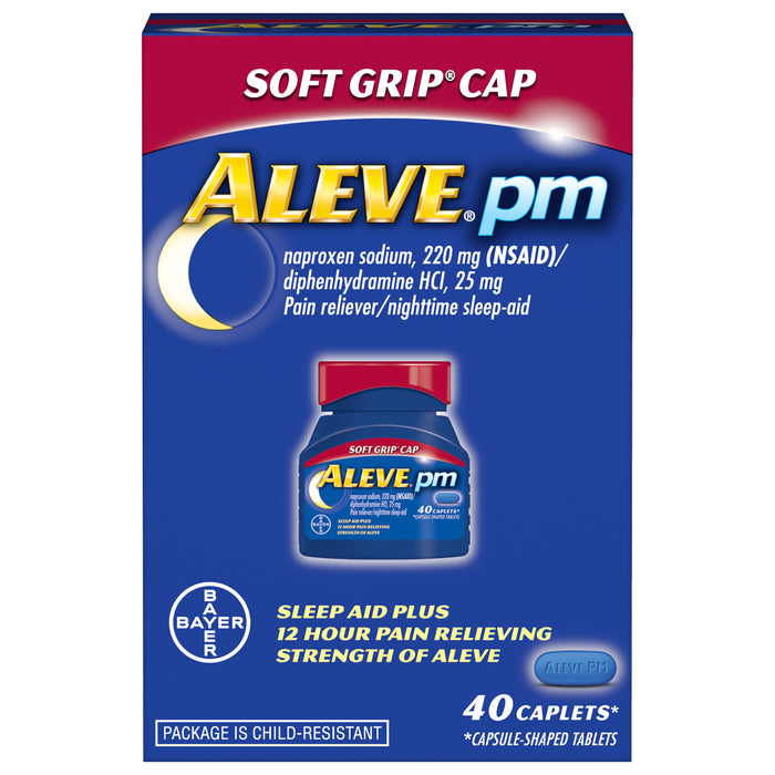 Aleve PM Pain Reliever/Nighttime Sleep-Aid Caplets 40 ea