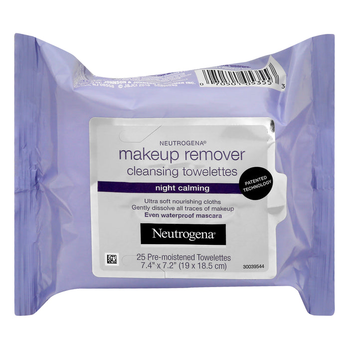 Neutrogena Night Calming Makeup Remover Cleansing Towelettes 25 ea