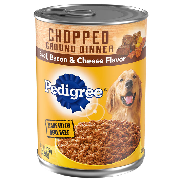 PedigreeÂ® Chopped Ground Dinner Beef, Bacon & Cheese Flavor Dog Food 13.2 oz. Can