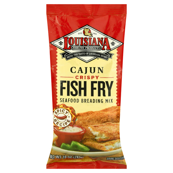 Louisiana Fish Fry Products Fish Fry Crispy Cajub Seafood Breading Mix 10 oz