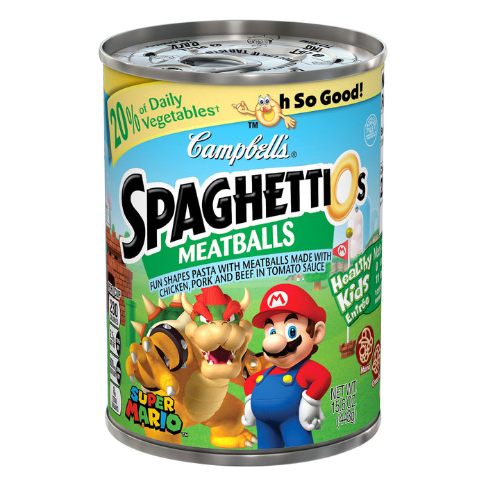 SpaghettiOs Super Mario Fun Shapes Pasta with Meatballs 15.6 oz