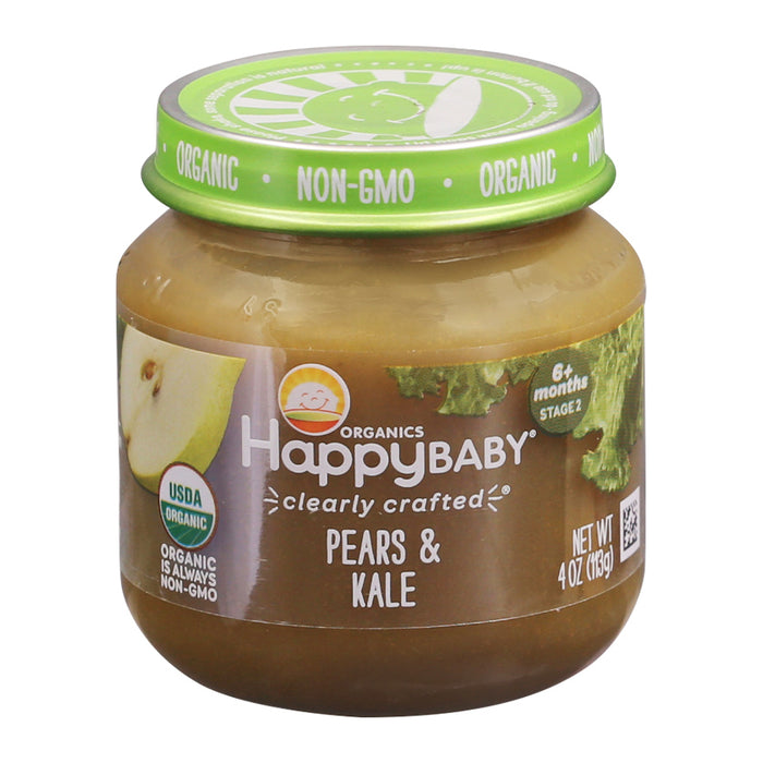 HappyBaby Stage 2 (6+ Months) Organics Pear & Kale 4 oz