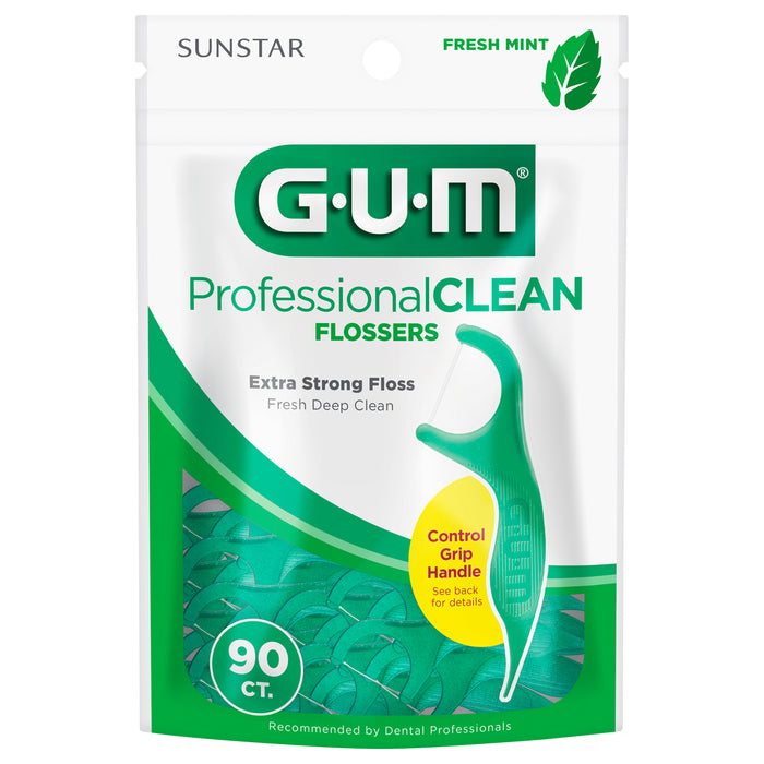 GUM Professional Clean Extra Strong Fresh Mint Flossers 90 ea