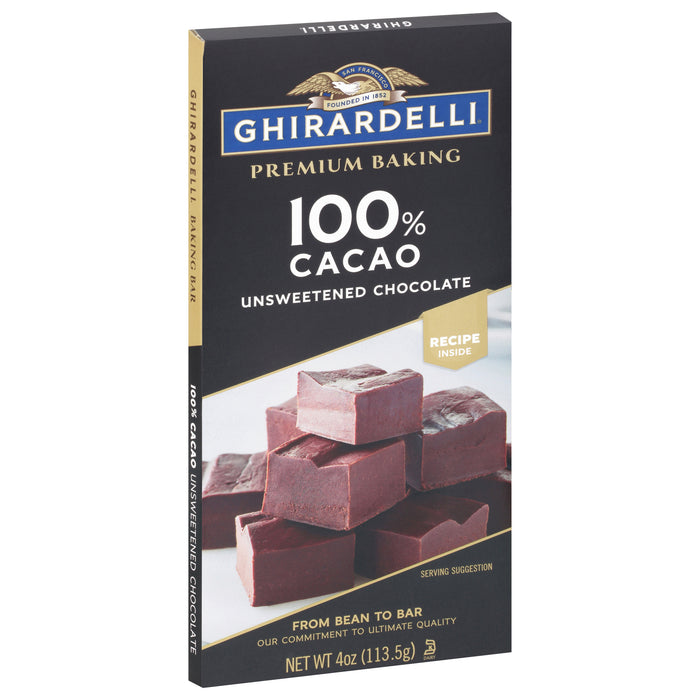Ghirardelli 100% Cacao Unsweetened Chocolate Baking Bar 4 oz