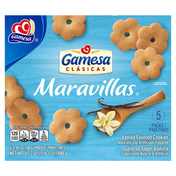 Gamesa Maravillas Vanilla Cookie 17.2Oz Paper Box
