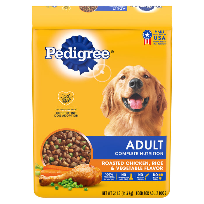 Pedigree Complete Nutrition Adult Roasted Chicken, Rice & Vegetable Flavor Food for Adult Dogs 36 lb