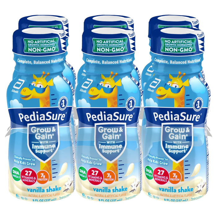 PediaSure Grow & Gain Vanilla Shake 6 - 8 fl oz Bottles