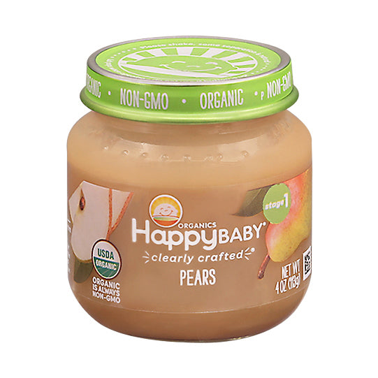 HappyBaby Organics Stage 1 Pears 4 oz