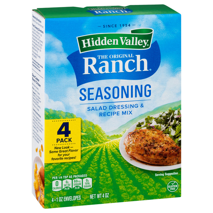 Hidden Valley 4 Pack Salad Dressing & Recipe Mix Ranch Seasoning 4 ea