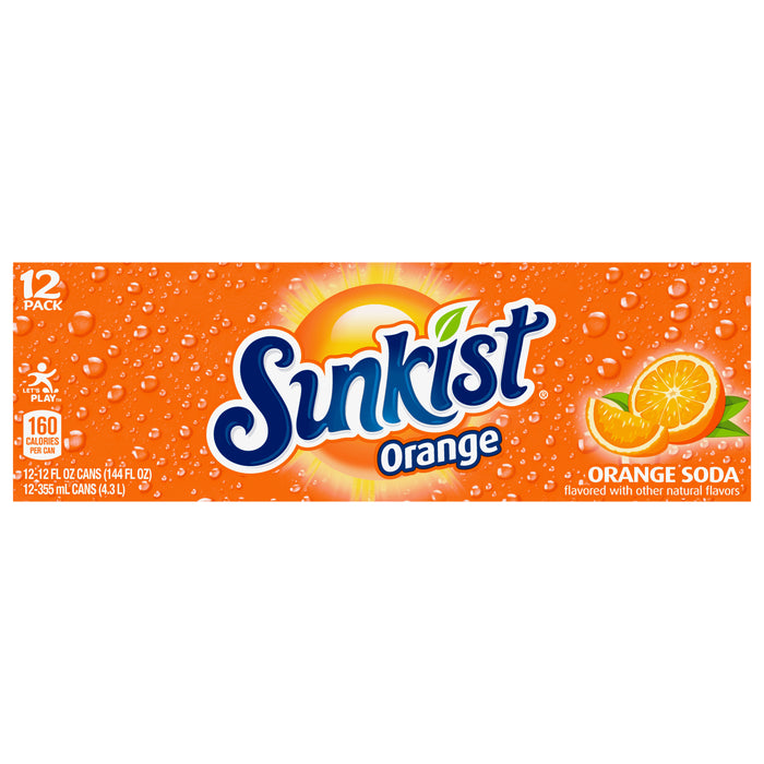 Sunkist 12 Pack Orange Soda 12-12 fl oz Cans
