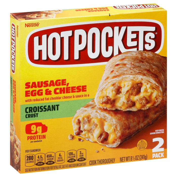 Hot Pockets 2 Pack Croissant Crust Sausage, Egg & Cheese Sandwiches 8.5 oz