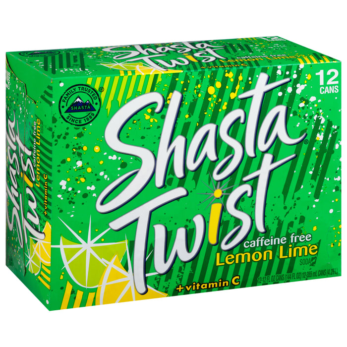 Shasta Twist Caffeine Free Lemon Lime Soda 12 - 12 fl oz Cans