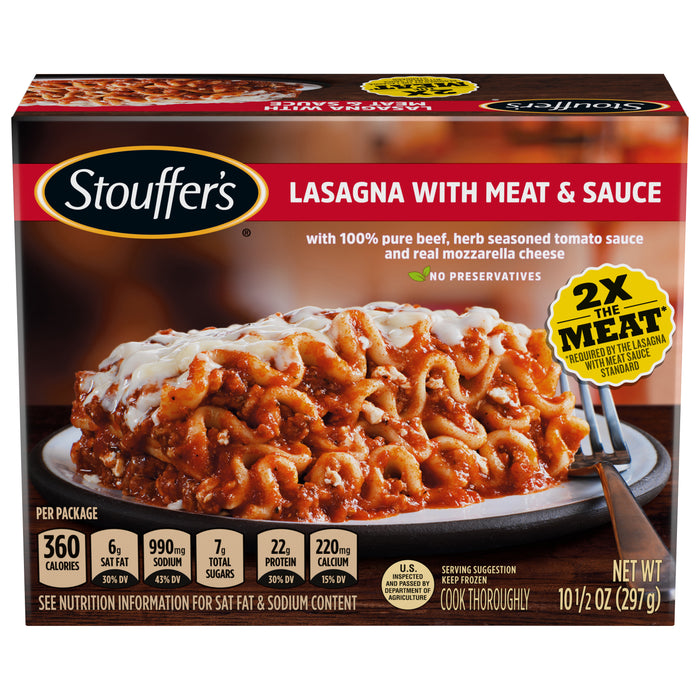 Stouffers Lasagna with Meat Sauce GPI - Centralia 10 1-2 OZ (297g) - 2021 Redesign