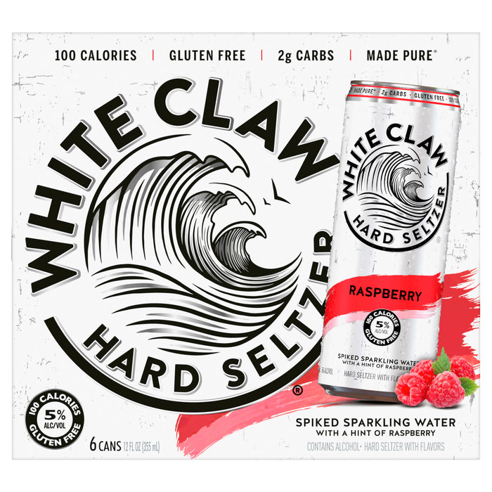 White Claw 6 Pack Spiked Raspberry Hard Seltzer 6 ea