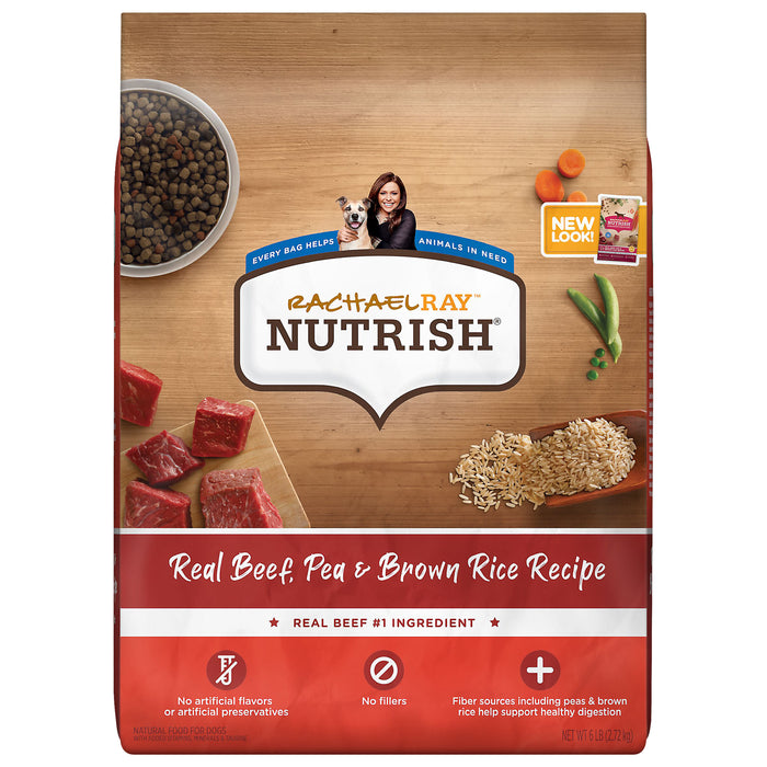 Rachael Ray Nutrish Adult Real Beef Pea & Brown Rice Recipe Dog Food 6 lb
