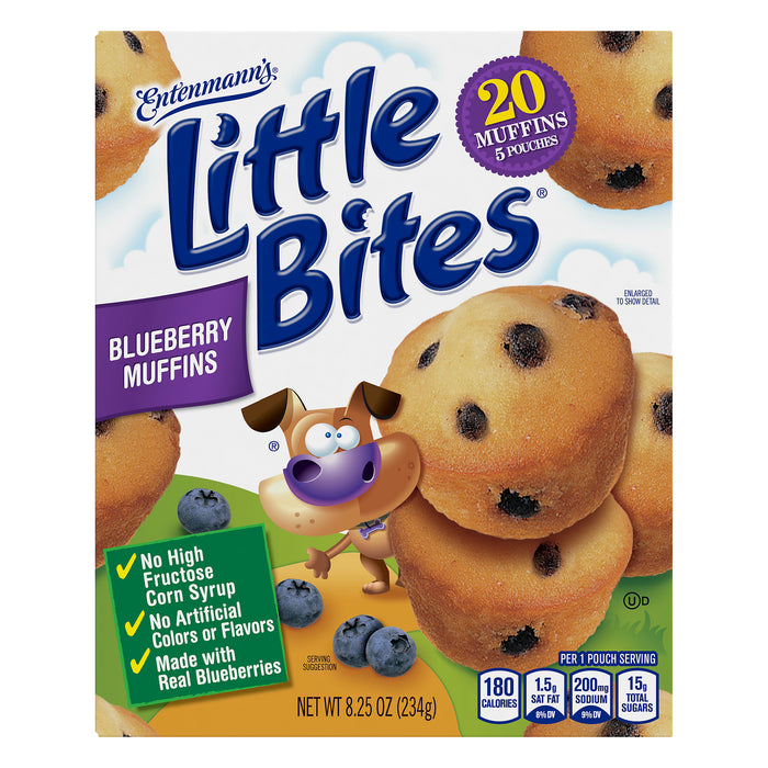 Entenmann's Little Bites Blueberry Muffins 5 Pouch 20 Muffins 8.25 Oz