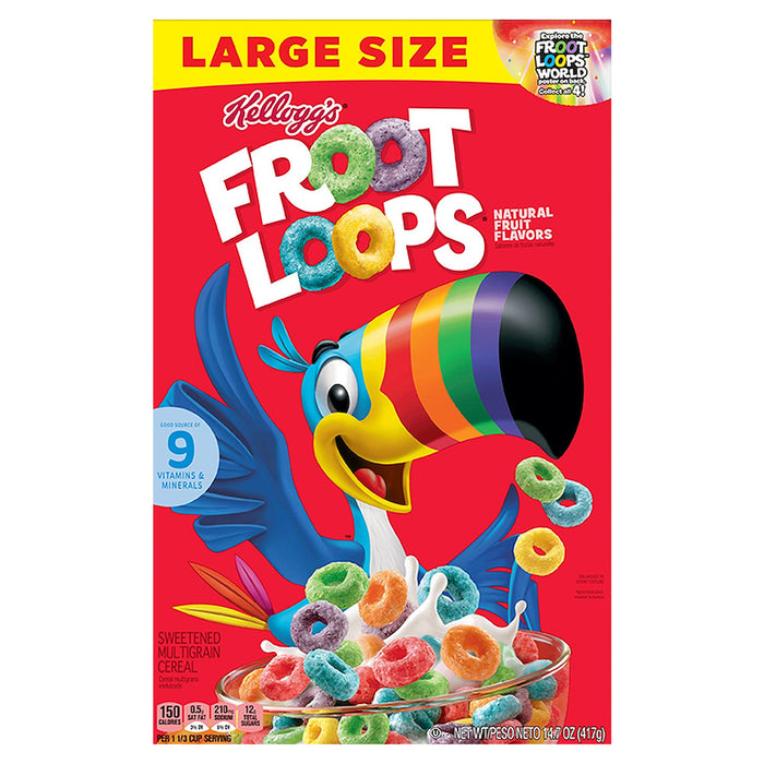 Froot Loops Large Size Multigrain Sweetened Cereal 14.7 oz