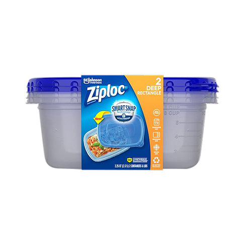 Ziploc Rectangle Deep Containers & Lids 2 Containers & Lids 2 ea — Gong's  Market