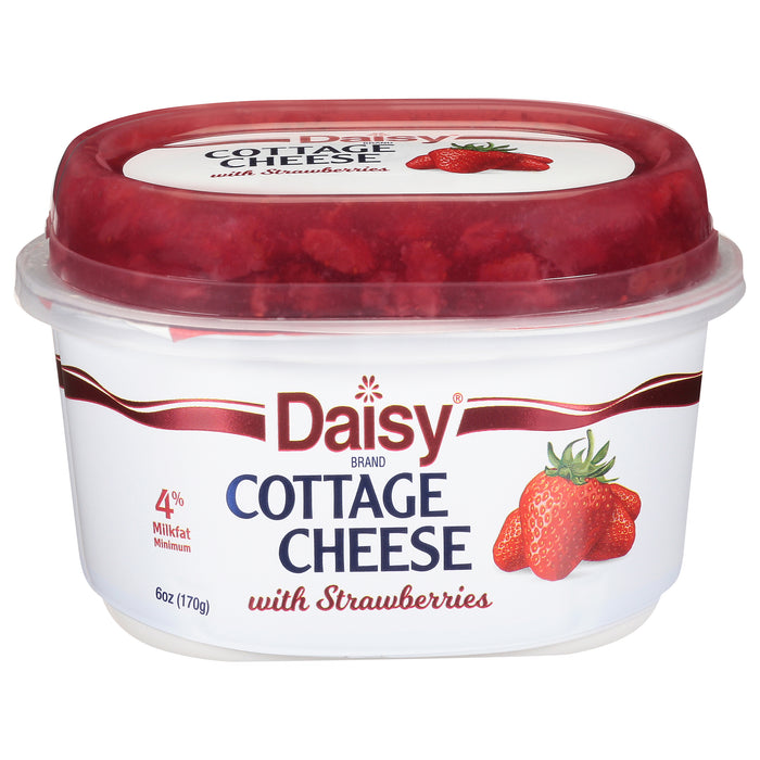 Daisy 4% Milkfat Minimum with Strawberries Cottage Cheese 6 oz