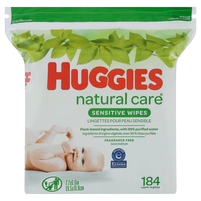 Huggies Natural Care Fragrance Free Sensitive Wipes 184 ea