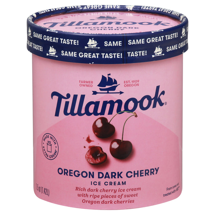 Tillamook Oregon Dark Cherry Ice Cream 1.5 qt
