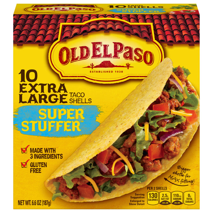 Old El Paso Super Stuffer Extra Large Taco Shells 10 10 ea Box