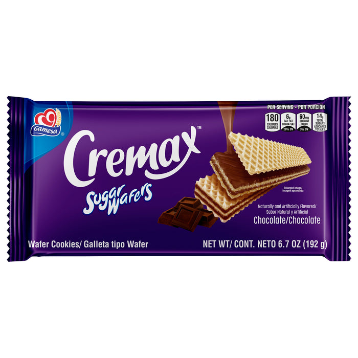 Gamesa Cremax Chocolate Sugar Wafers 6.7 oz Wrapper
