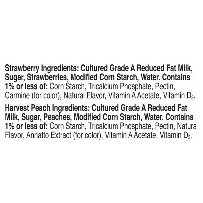 Yoplait Original Strawberry and Harvest Peach Low-Fat Yogurt, Variety Pack, 8 Ct