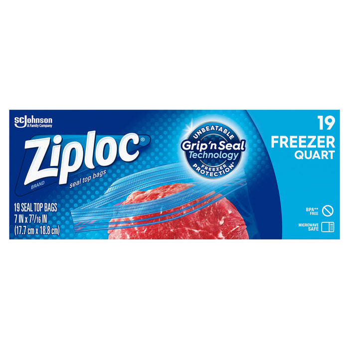 Ziploc Quart Freezer Seal Top Bags 19 ea — Gong's Market