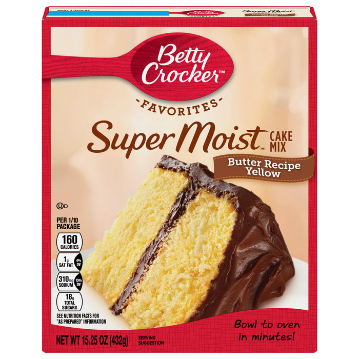 Betty Crocker Super Moist Butter Recipe Yellow Cake Mix 15.25 oz